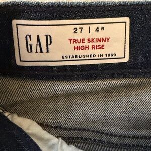 GAP True Skinny High Rise Dark Denim Jeans